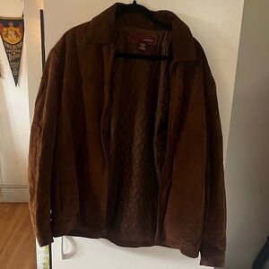 Merona Men’s Dark Brown Suede Bomber Jacket